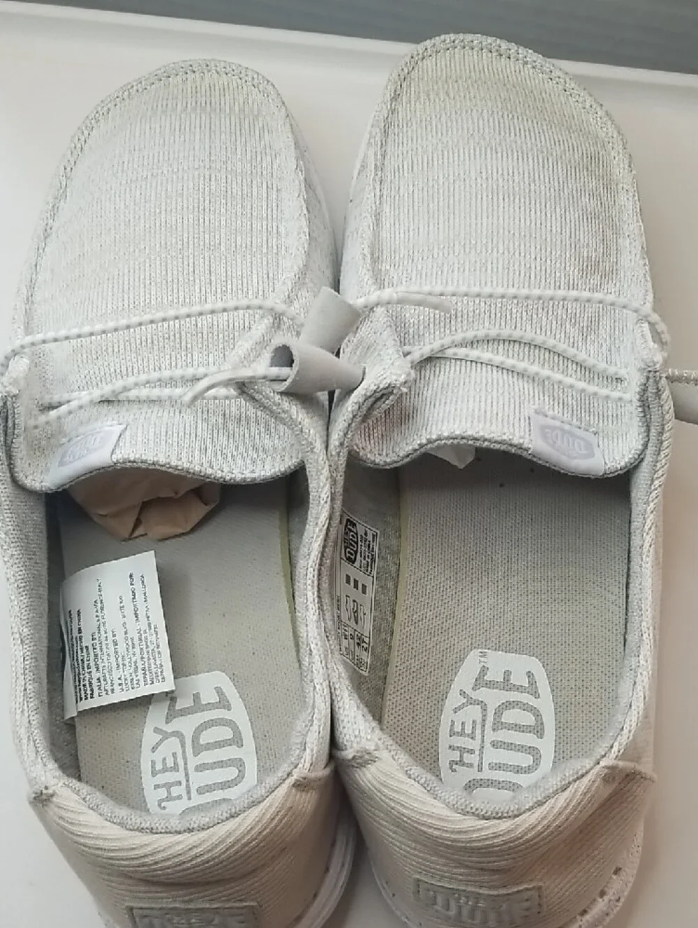 Hey Dude Men's Slip-On Loafers in Light Gray